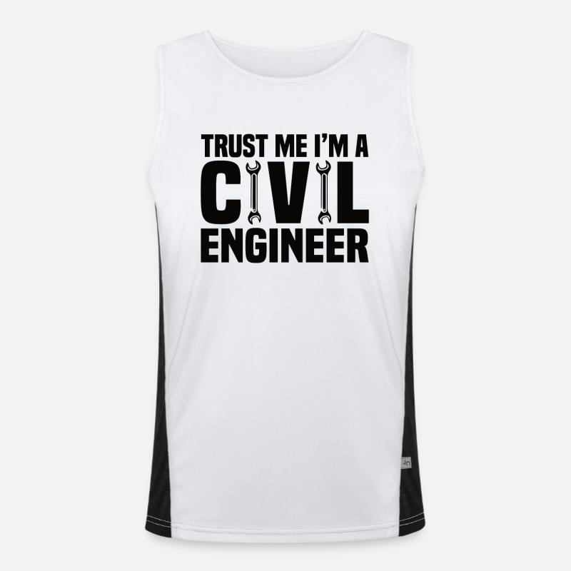 Civil Engineer Bridge Construction Statics Structural Engineer Men's Functional Contrast Tank Top 