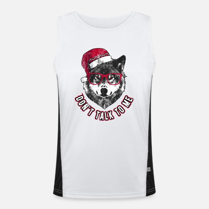 Ne me parle pas - Grumpy Christmas Wolf Débardeur respirant contrasté Homme 
