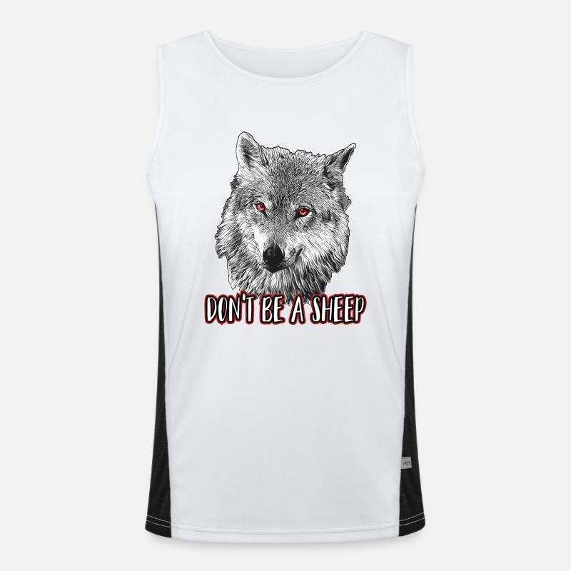 Don't be a sheep - Men's Functional Contrast Tank Top  - white/black