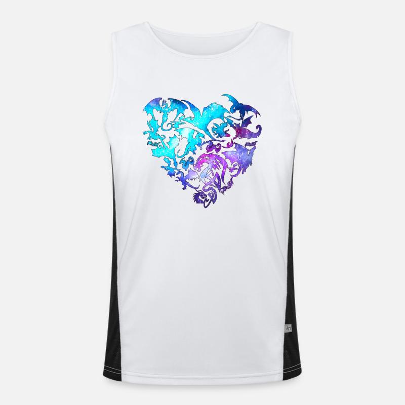 Drachenherz Funktionelles Kontrast-Tank Top für Männer 