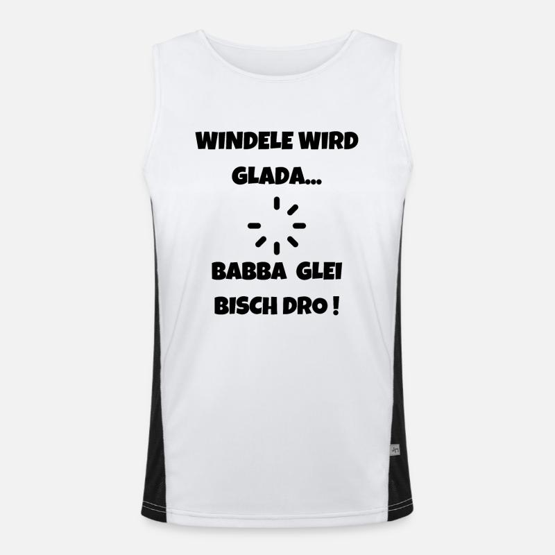 Windele wird Glada - Schwäbischer Papa Dialekt Funktionelles Kontrast-Tank Top für Männer 