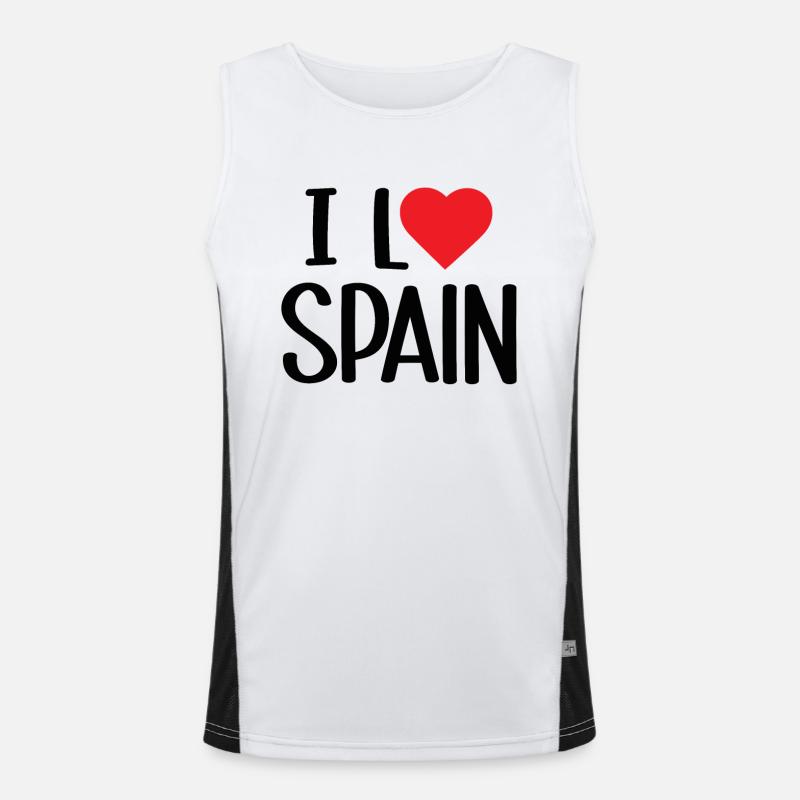 Ich liebe Spanien Funktionelles Kontrast-Tank Top für Männer 