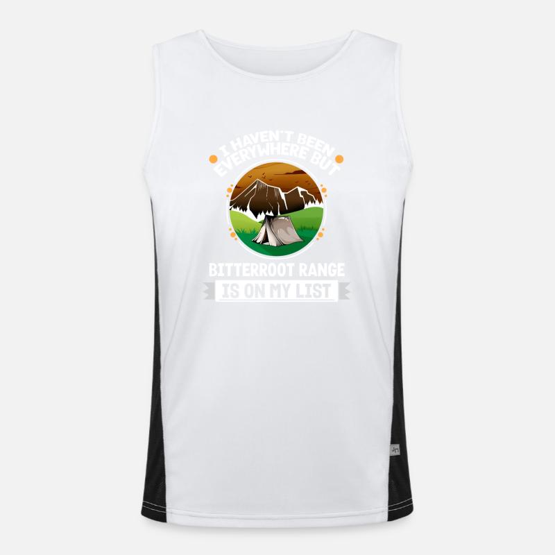 Bitterroot Range Is On My List Hiking Camping Funktionelles Kontrast-Tank Top für Männer 