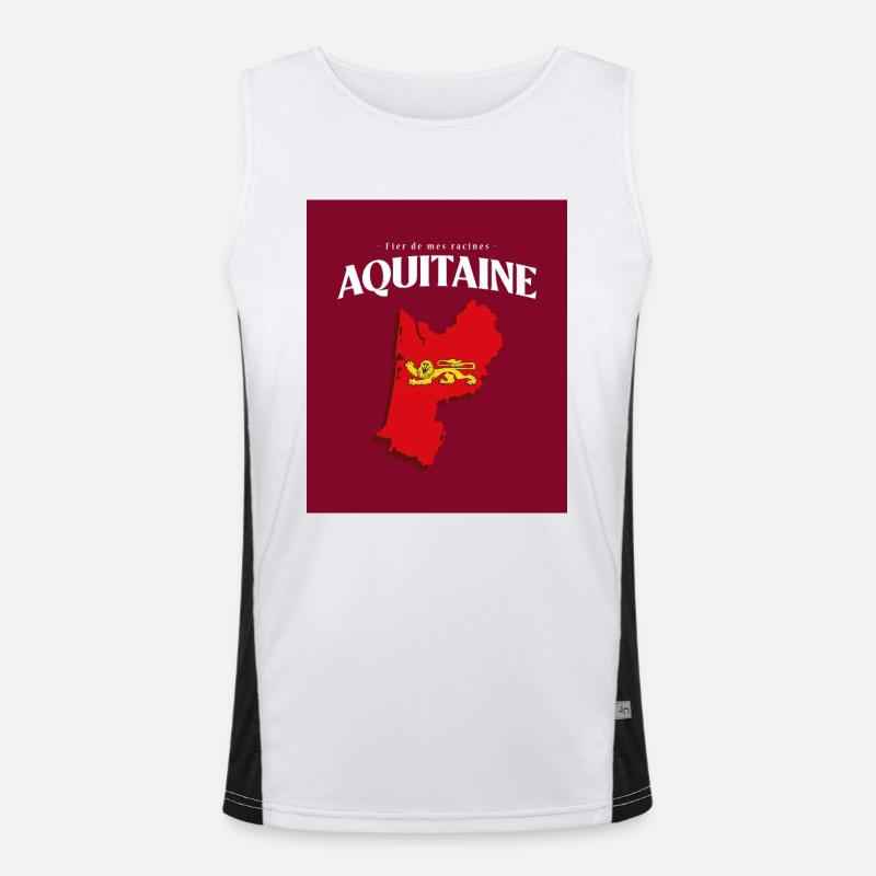 Fier de mes Racines Aquitaine Rouge Débardeur respirant contrasté Homme 