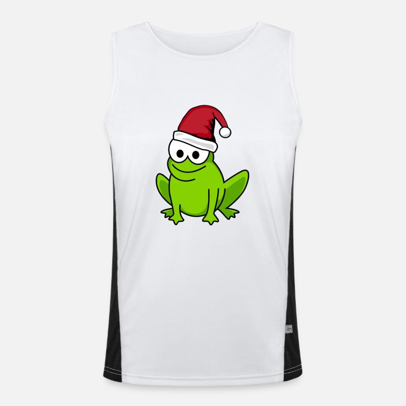 Frog Comic Christmas Men's Functional Contrast Tank Top 