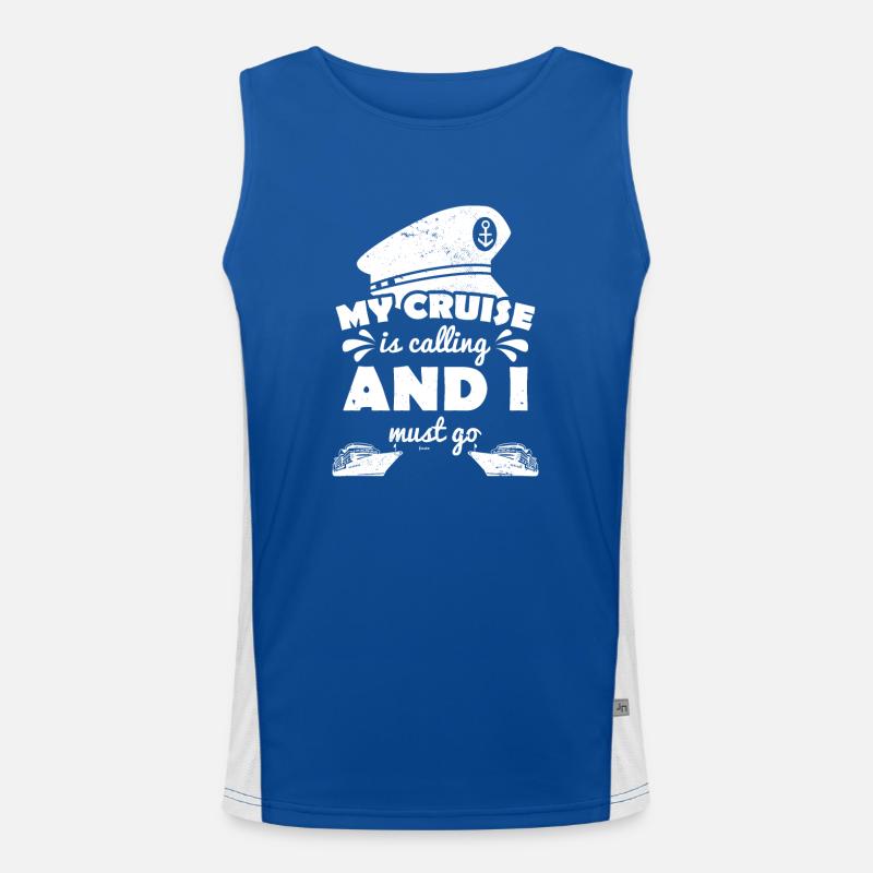Kapitän Boot Meer lustiger Spruch Funktionelles Kontrast-Tank Top für Männer 