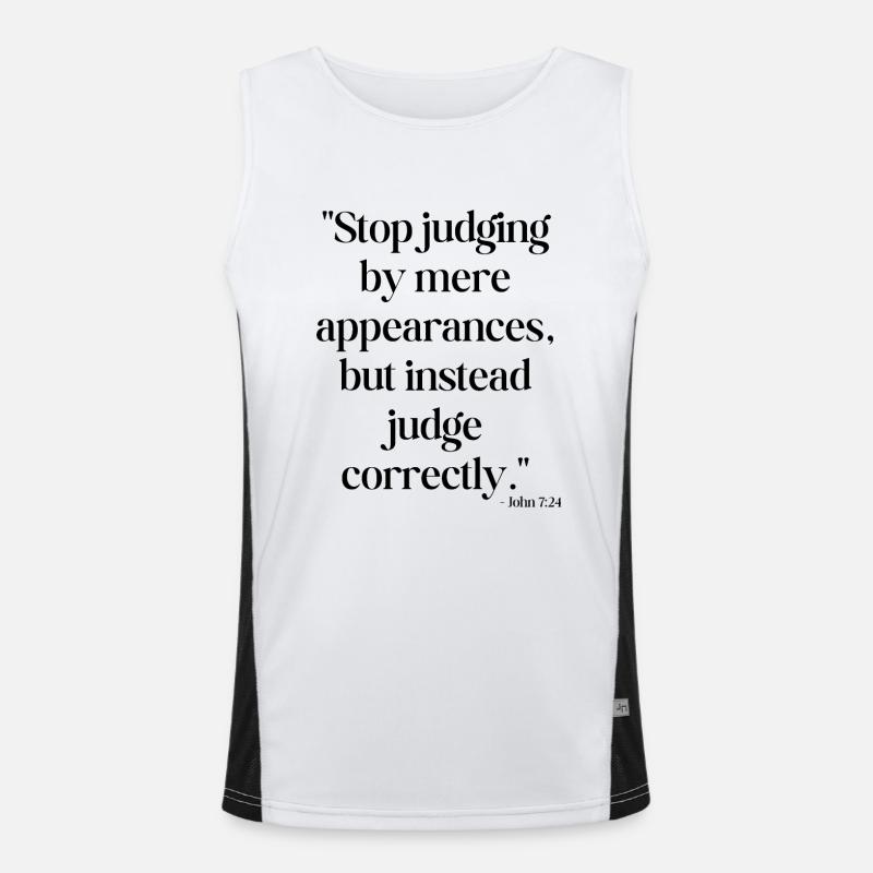 Stop judging by mere appearances... - Men's Functional Contrast Tank Top  - white/black