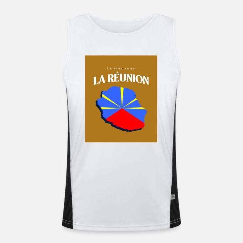 Fier de mes Racines La Réunion Or Débardeur respirant contrasté Homme 