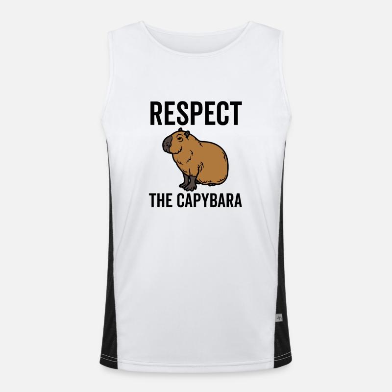 Respektiere das Capybara Funktionelles Kontrast-Tank Top für Männer 