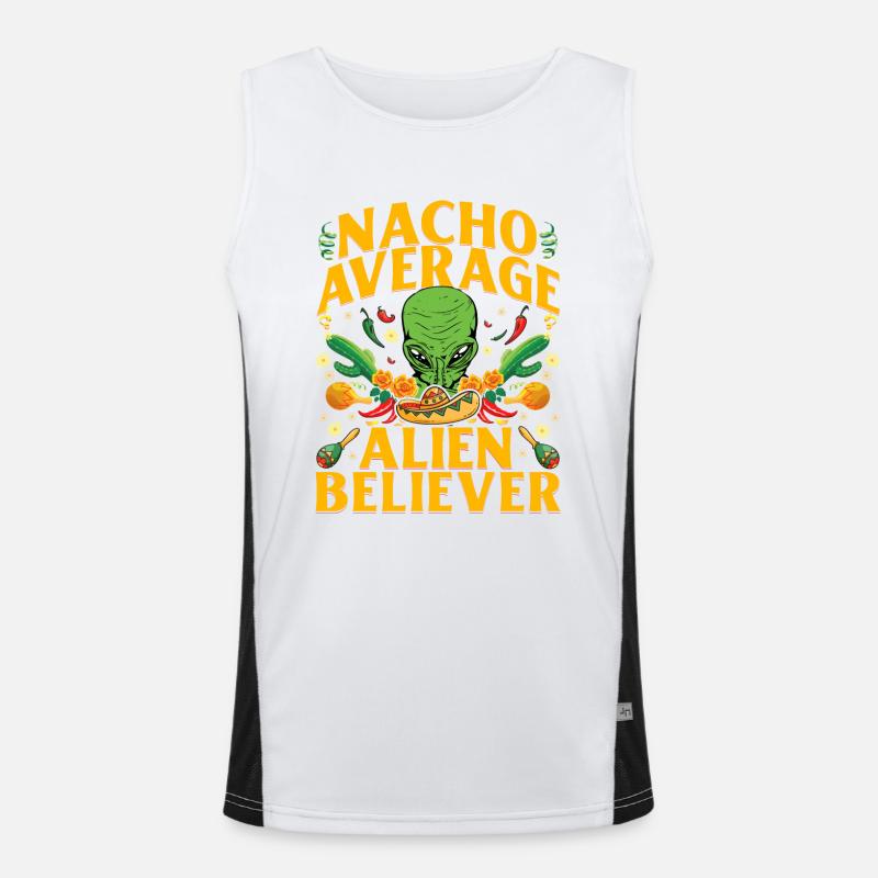 Nacho Average Alien Believer Funktionelles Kontrast-Tank Top für Männer 