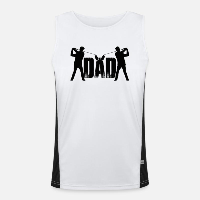 Golf Father Golfer Best Father Golf Course Papa Men's Functional Contrast Tank Top 