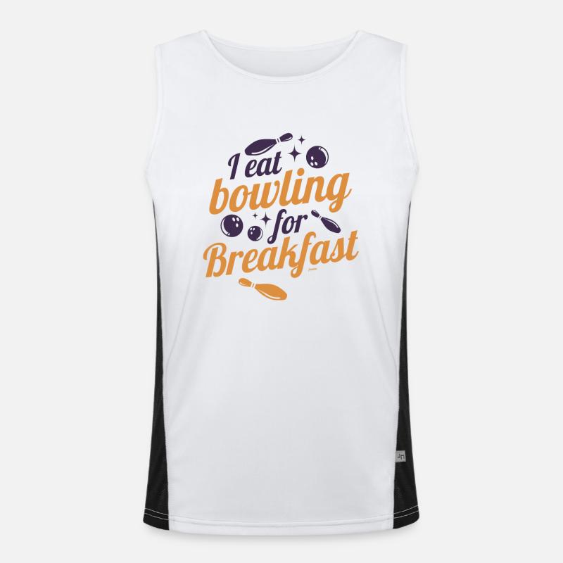 cool bowling saying Men's Functional Contrast Tank Top 
