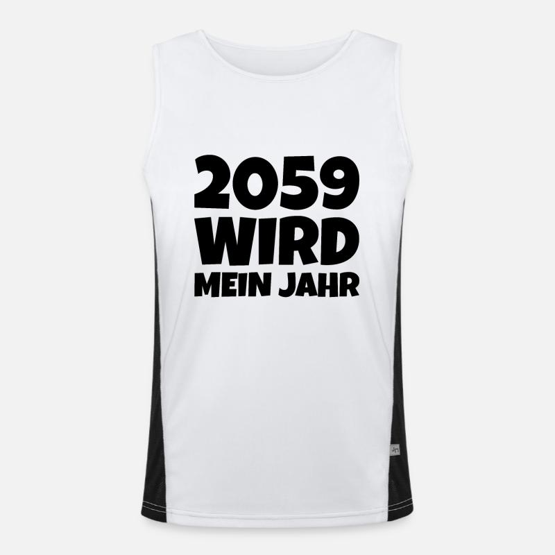 2059 wird mein Jahr spruch witzig Funktionelles Kontrast-Tank Top für Männer 