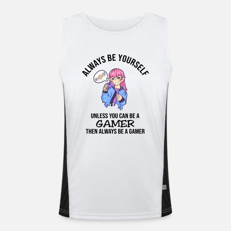 Always Be Yourself Gamer Funktionelles Kontrast-Tank Top für Männer 