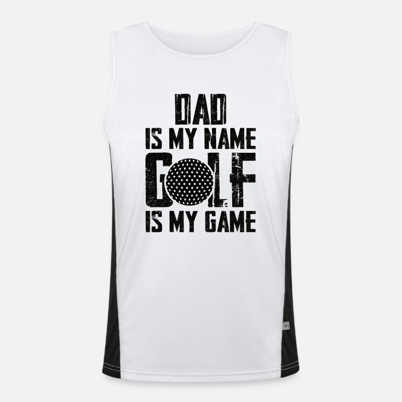Golf Father Golfer Best Father Golf Course Papa Men's Functional Contrast Tank Top 