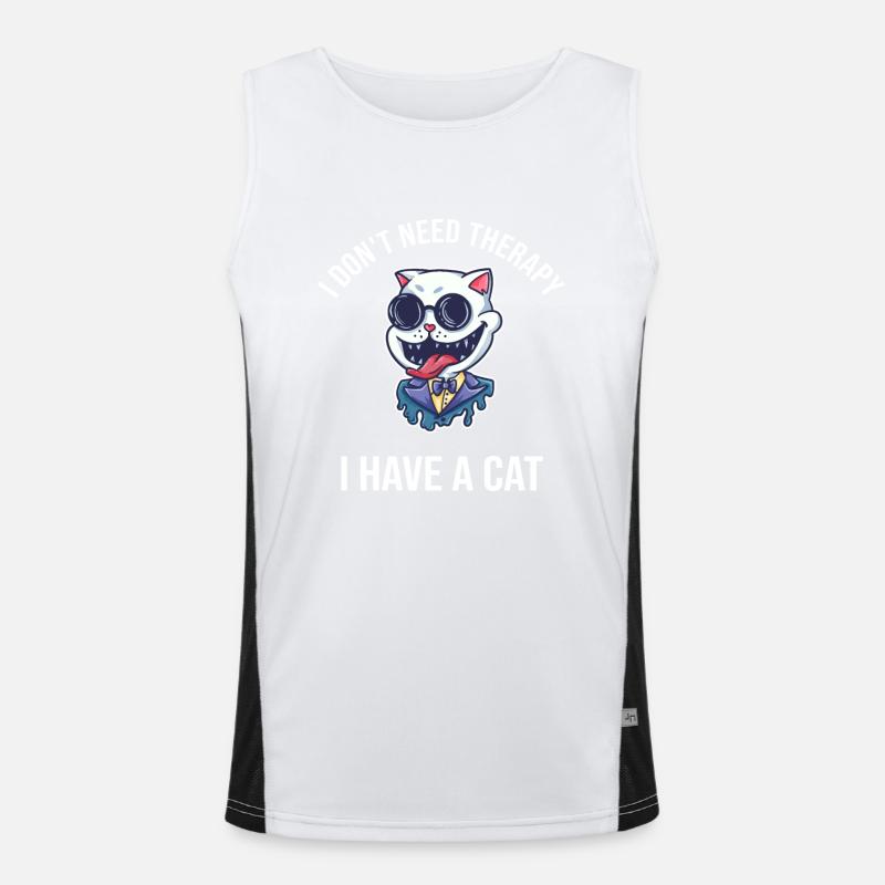 I Dont Need Therapy I Have A Cat Funktionelles Kontrast-Tank Top für Männer 