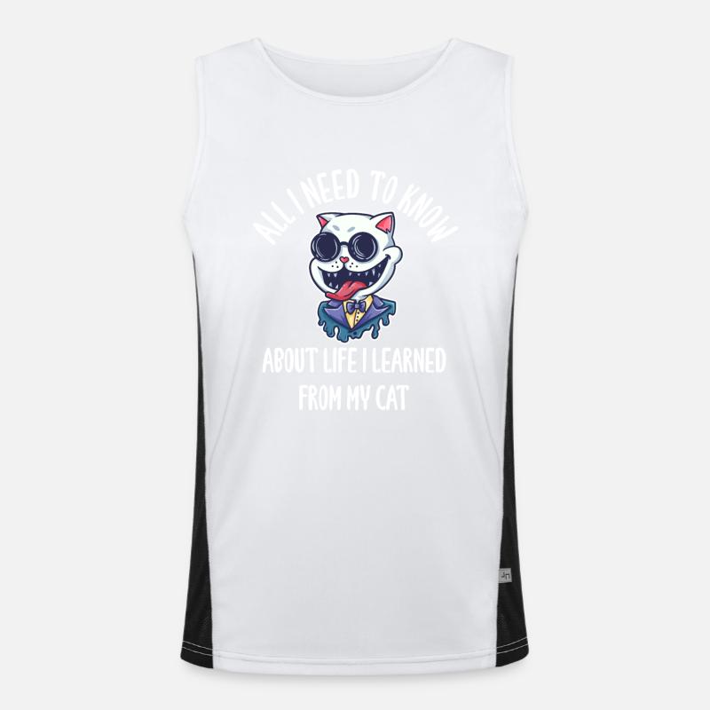 All I Need To Know About Life Cat Men's Functional Contrast Tank Top 