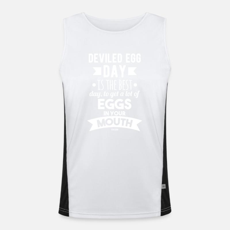 Deviled Eggs Day - Men's Functional Contrast Tank Top  - white/black