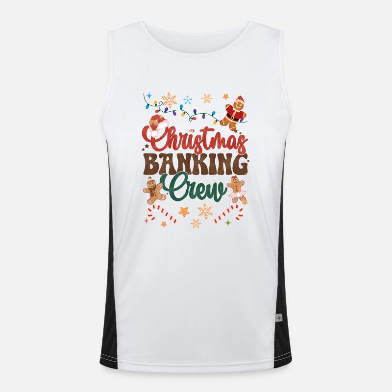Funny Gingerbread Christmas Cookie Baking Crew Funktionelles Kontrast-Tank Top für Männer 