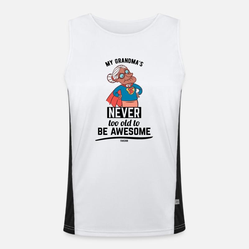 coole Oma Mutter Großmutter Held Funktionelles Kontrast-Tank Top für Männer 