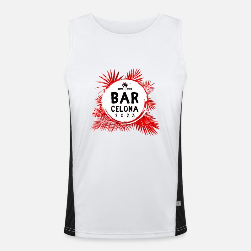 Barcelona 2023 Bunt Funktionelles Kontrast-Tank Top für Männer 