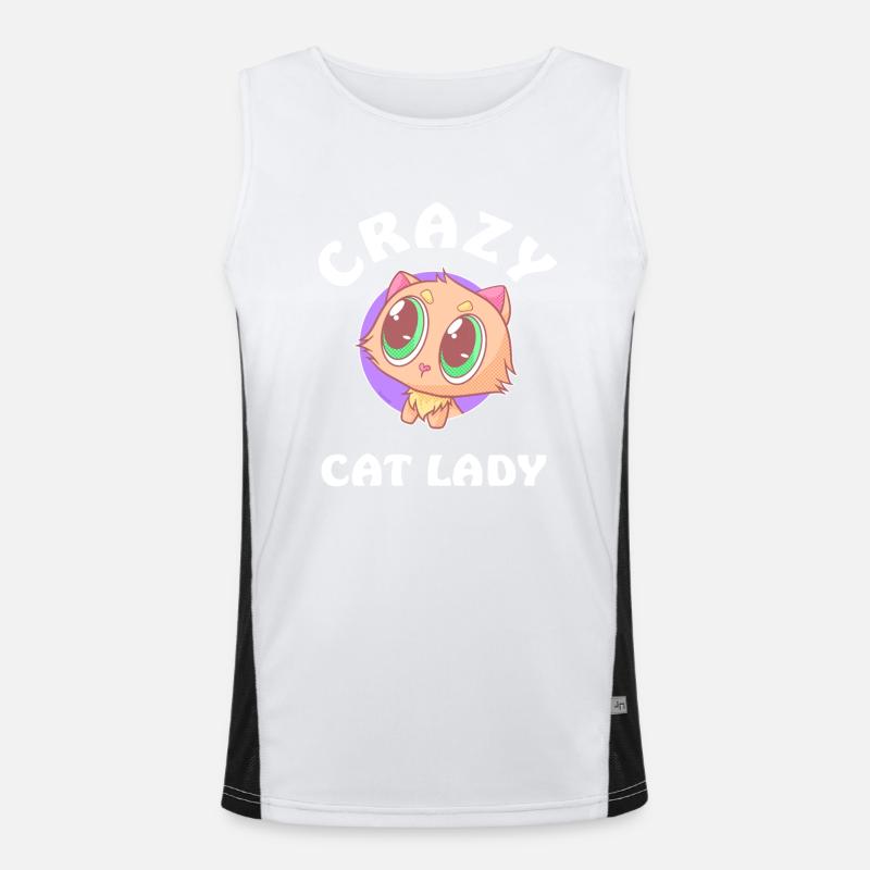 Crazy Cat Lady Funktionelles Kontrast-Tank Top für Männer 