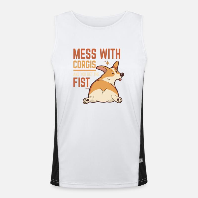 leg dich nicht mit Corgis an Funktionelles Kontrast-Tank Top für Männer 