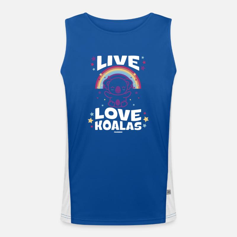 Baby Geschenkidee mit Regenbogen und Koala Funktionelles Kontrast-Tank Top für Männer 