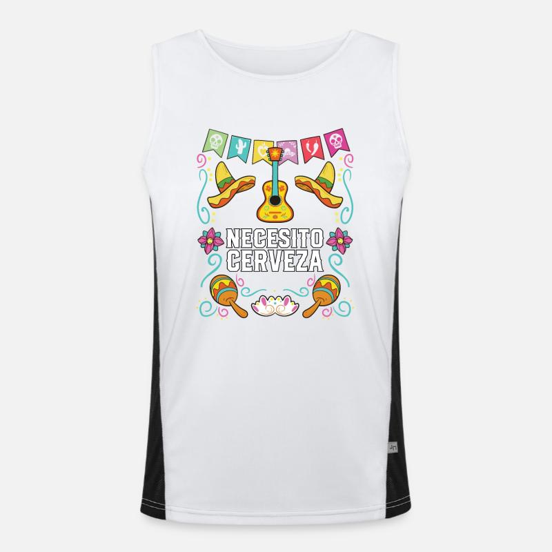 Necesito Cerveza Beer Drinker Alcoholic Mexican Funktionelles Kontrast-Tank Top für Männer 