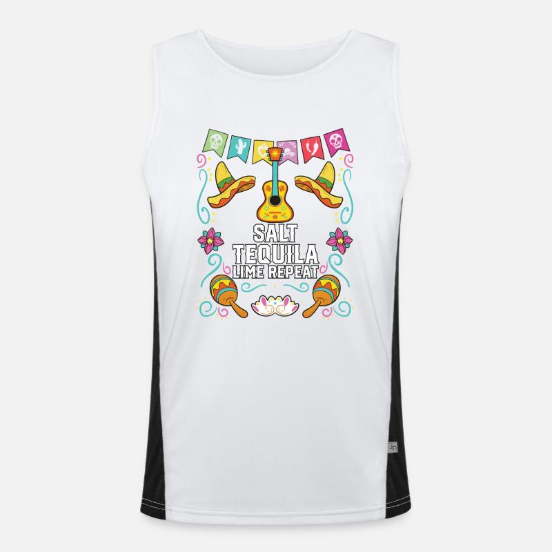 Salt Tequila Lime Repeat Alcoholic Tequila Drinker Funktionelles Kontrast-Tank Top für Männer 