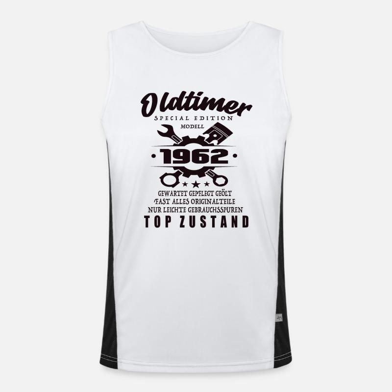 Oldtimer Special Edition Modell 1962 Geburtstag Funktionelles Kontrast-Tank Top für Männer 