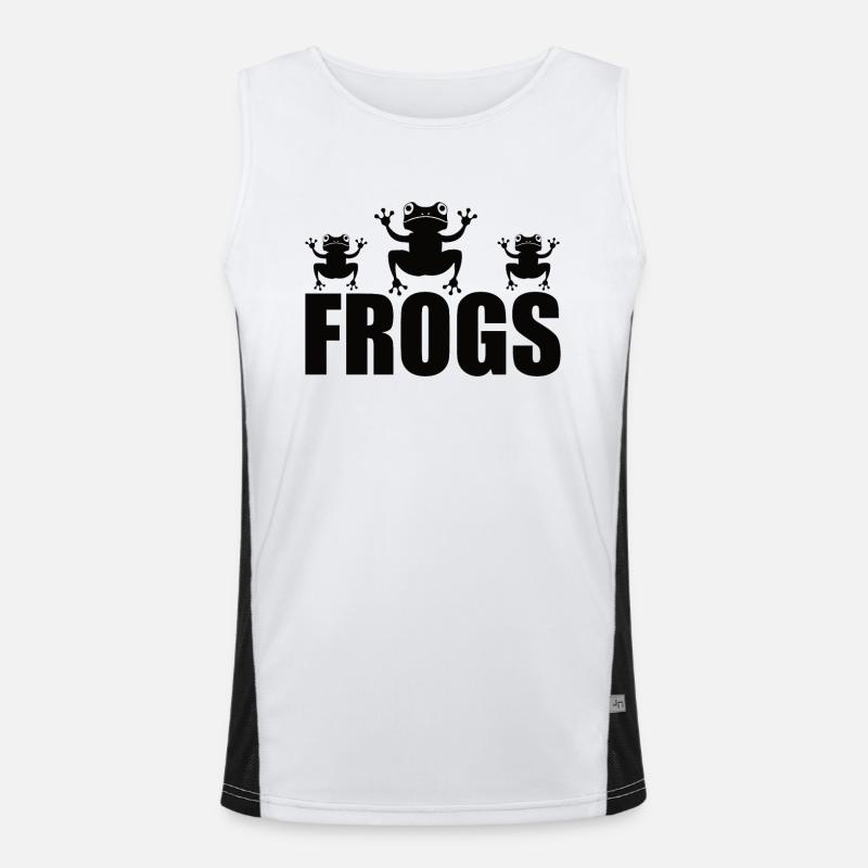 Ich Liebe Frösche Funktionelles Kontrast-Tank Top für Männer 