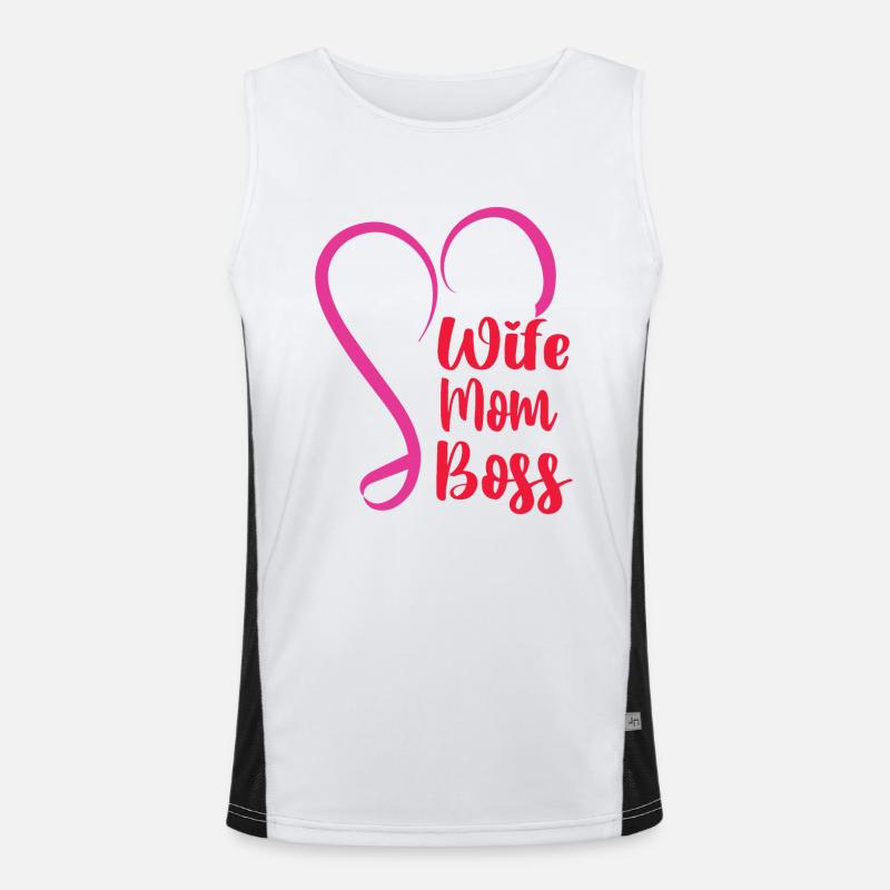 Mutter Ehefrau Boss Muttertag Beste Mama Frau Chef Funktionelles Kontrast-Tank Top für Männer 