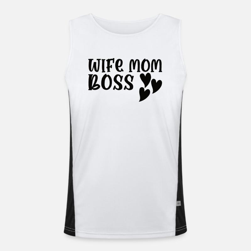 Mutter Ehefrau Boss Muttertag Beste Mama Frau Chef Funktionelles Kontrast-Tank Top für Männer 