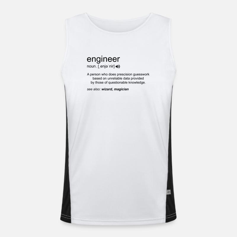 Engineer Definition Funny Engineering Mechanical - Men's Functional Contrast Tank Top  - white/black