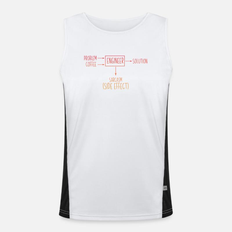 Engineer Problem Solution Sarcasm Side Effect Fun Men's Functional Contrast Tank Top 