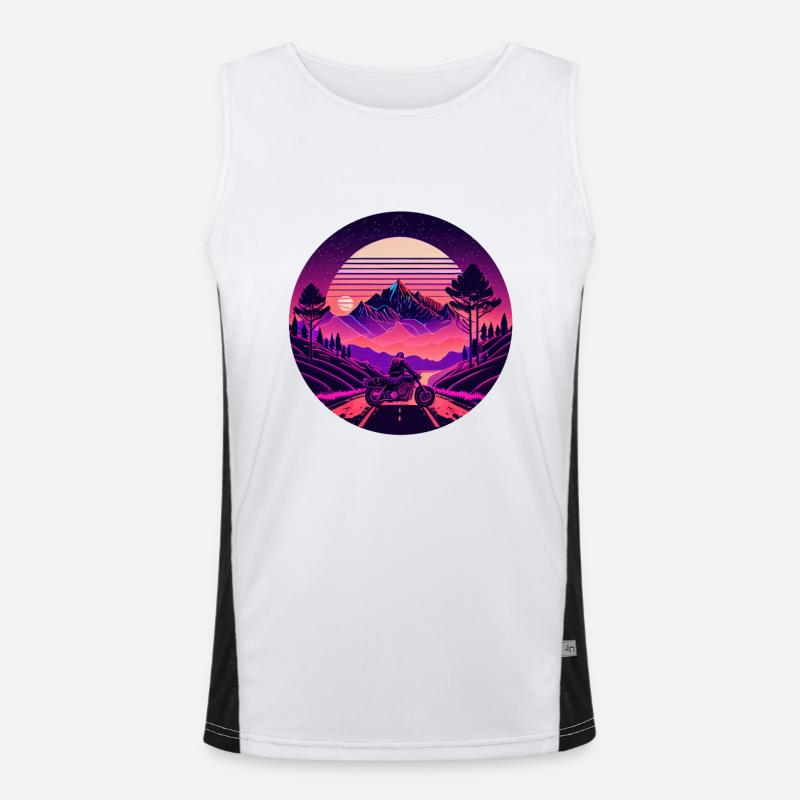 Retrowave Synthwave 80s Design Funktionelles Kontrast-Tank Top für Männer 