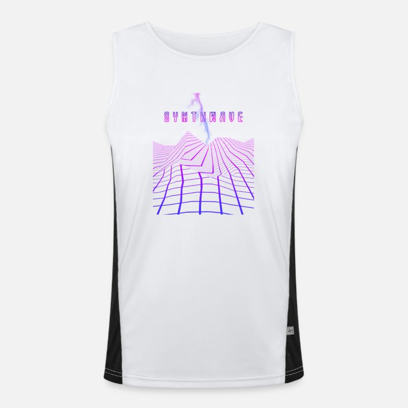Retrowave Synthwave 80s Design Funktionelles Kontrast-Tank Top für Männer 