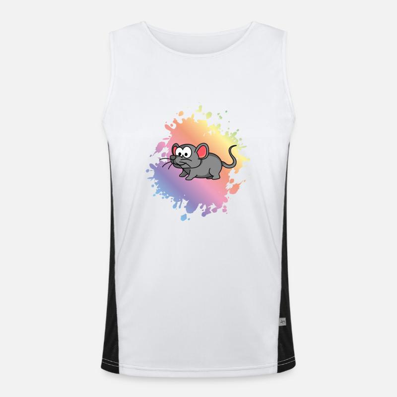 Mouse Comic Animal - Men's Functional Contrast Tank Top  - white/black