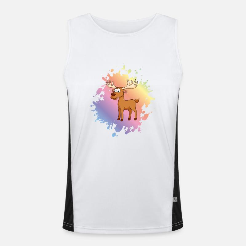 Elch Comic Tier Funktionelles Kontrast-Tank Top für Männer 