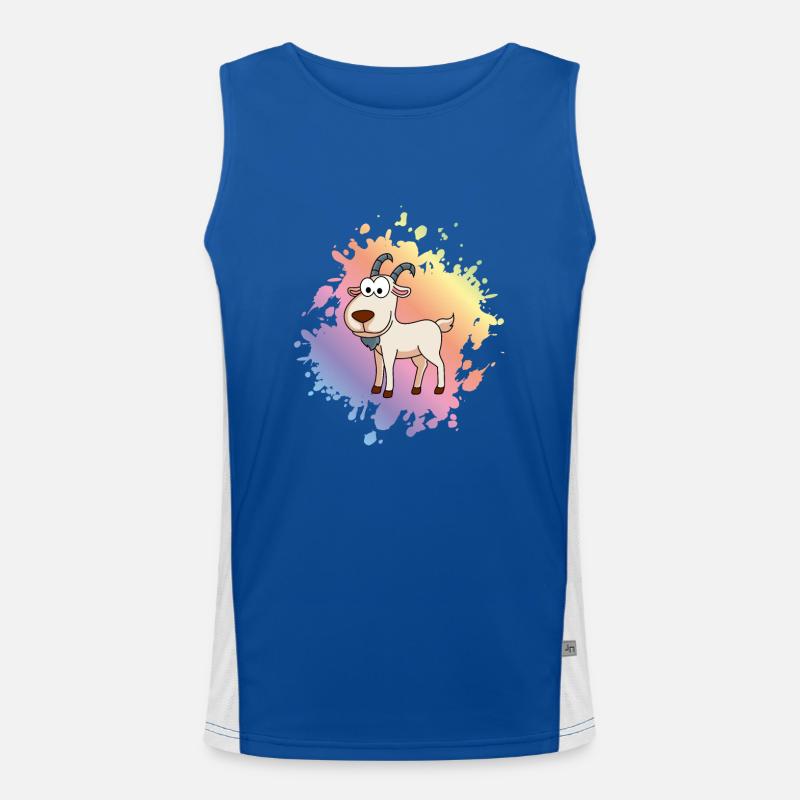 Bergziege Comic Tier Funktionelles Kontrast-Tank Top für Männer 