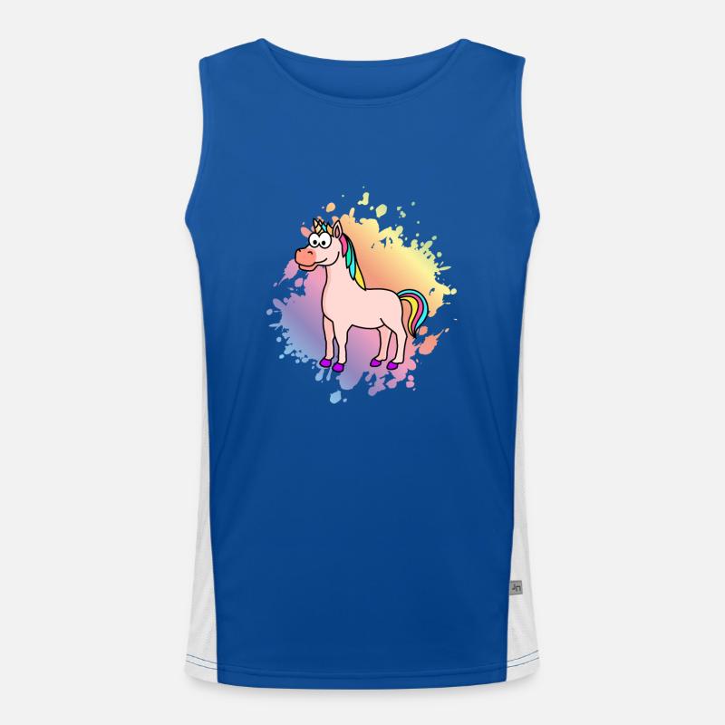 Einhorn Comic Tier Funktionelles Kontrast-Tank Top für Männer 