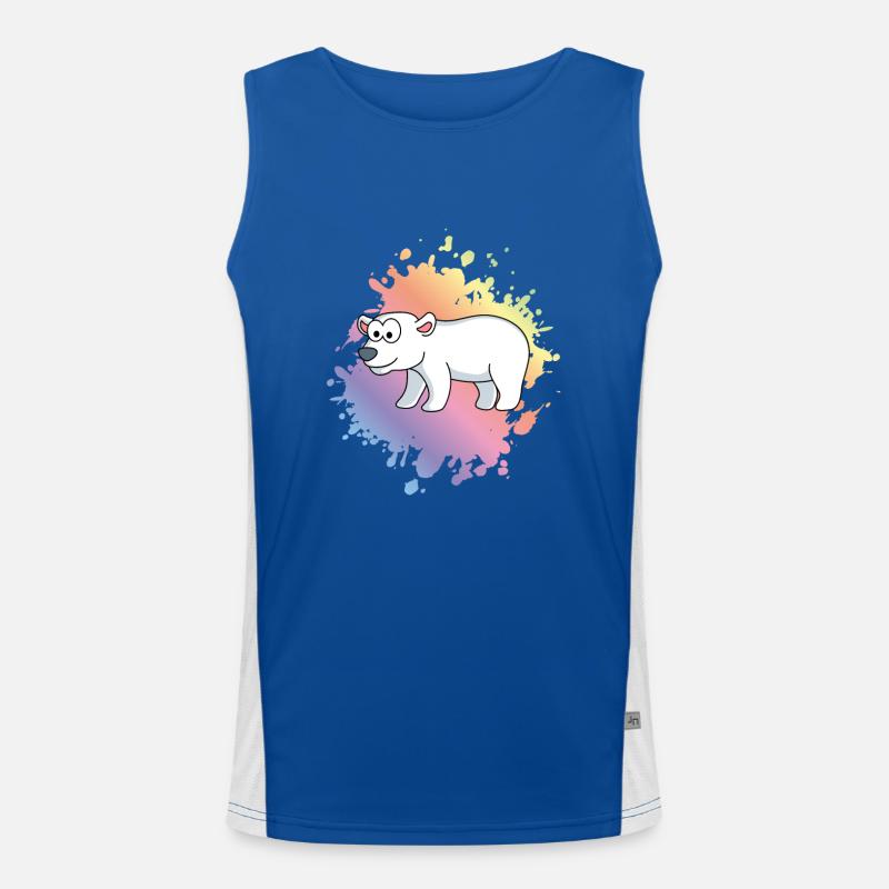 Polar Bear Comic Animal Men's Functional Contrast Tank Top 