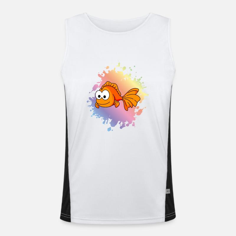 Goldfisch Comic Tier Funktionelles Kontrast-Tank Top für Männer 