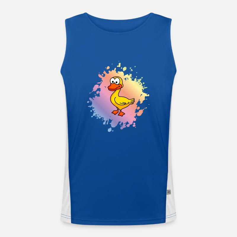 Duck Comic Animal Men's Functional Contrast Tank Top 