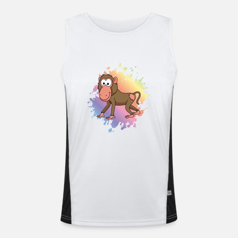 Monkey monkey comic - Men's Functional Contrast Tank Top  - white/black