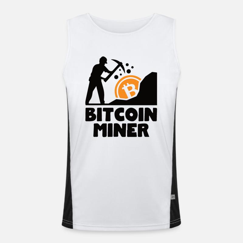 Bitcoin BTC Satoshi Miner Mining Maximalist Men's Functional Contrast Tank Top 