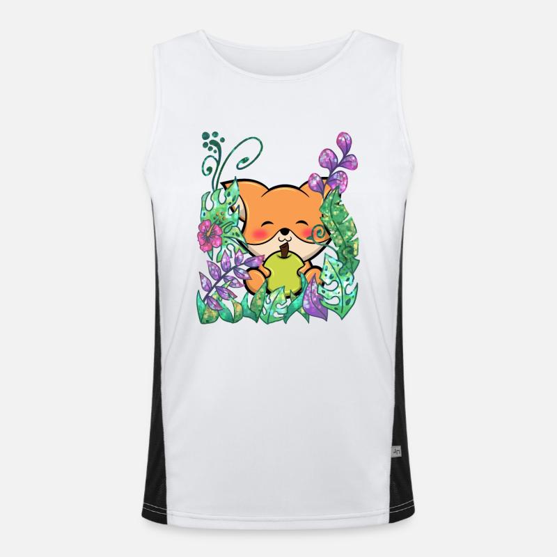 Fuchs Wald Tier Dschungel Funktionelles Kontrast-Tank Top für Männer 