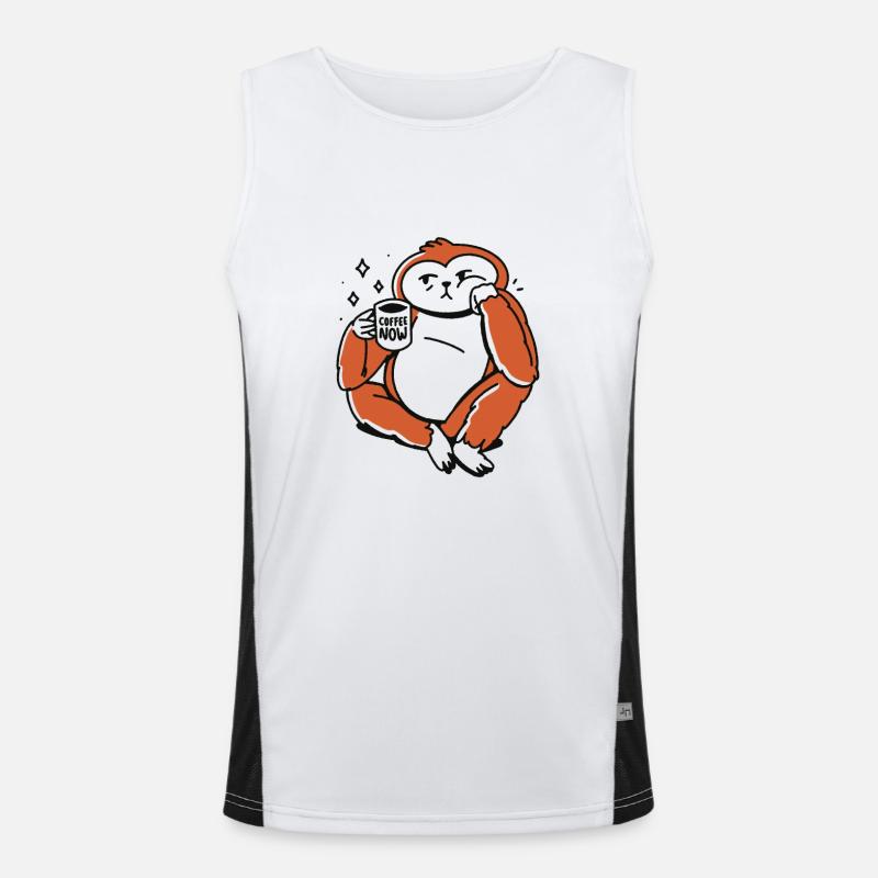 Coffee Tasse Kaffee Geschenk Koffein Kaffeebohne Funktionelles Kontrast-Tank Top für Männer 