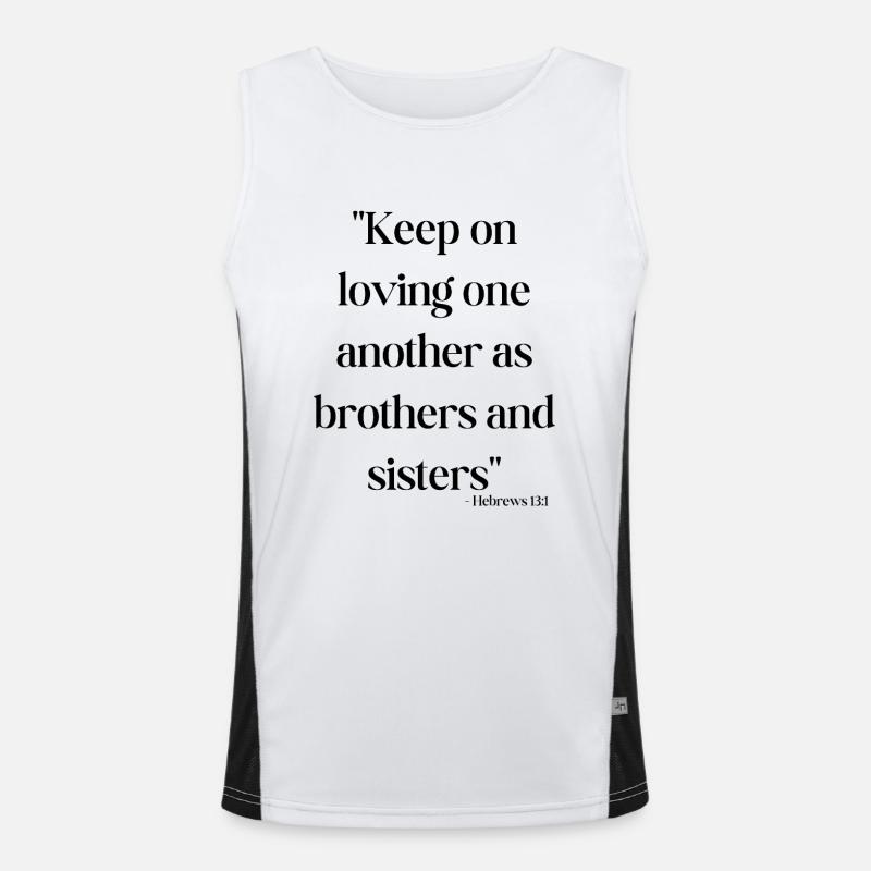 Keep on loving one another as brothers and sisters Men's Functional Contrast Tank Top 